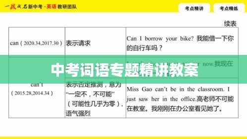 中考词语专题精讲教案