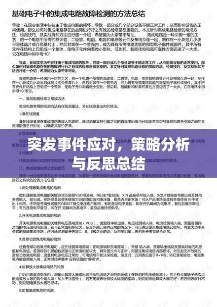 突发事件应对,策略分析与反思总结