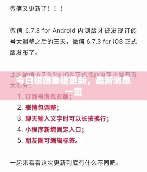 今日银团重磅更新,最新消息一览
