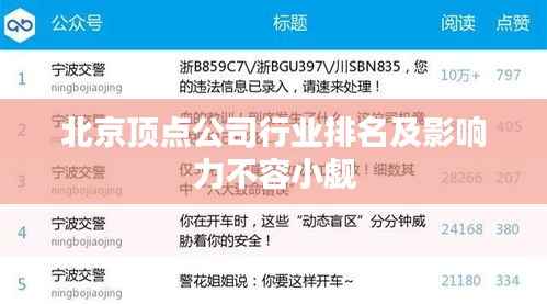 北京顶点公司行业排名及影响力不容小觑