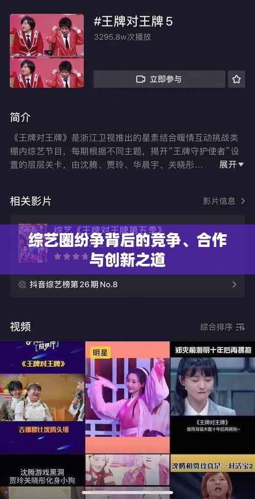 综艺圈纷争背后的竞争、合作与创新之道