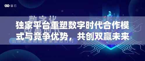 独家平台重塑数字时代合作模式与竞争优势，共创双赢未来！